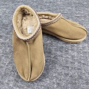 UGG Tasman Slippers Embroidered Braid Suede Mustard Seed Size 8